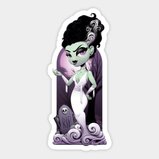 Cute Kawaii Chibi Bride of Frankenstein Sticker